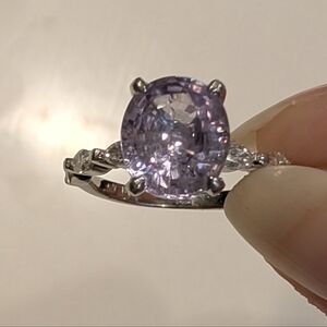 Sapphire And diamond Platinum Ring Size 5.5